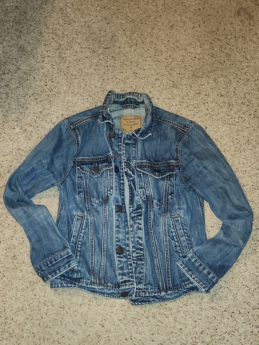 Abercrombie & Fitch Blue Washed Denim Jacket